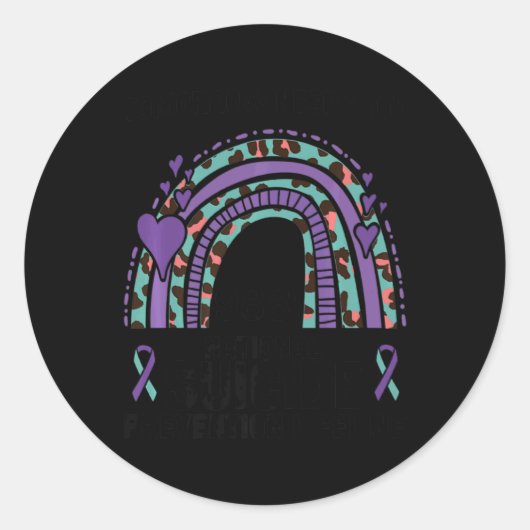 Rainbow Lifeline 988 Suicide Prevention Runder Aufkleber (Vorderseite)