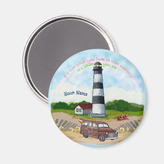 Rainbow Lighthouse Magnet (Vorderseite/Rückseite)
