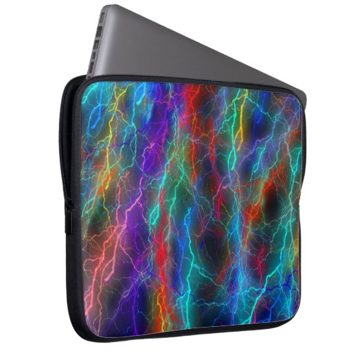 Rainbow Lightning Storm Laptopschutzhülle (Vorne Rechts)