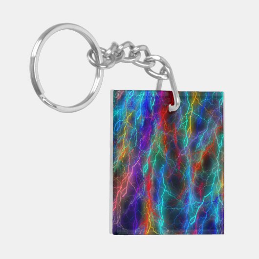 Rainbow Lightning Storm Schlüsselanhänger (Vorderseite links)