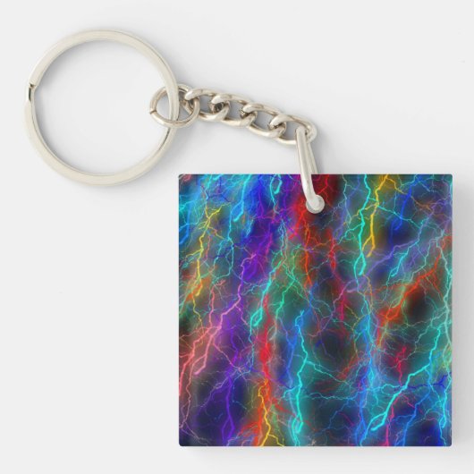 Rainbow Lightning Storm Schlüsselanhänger (Vorderseite)