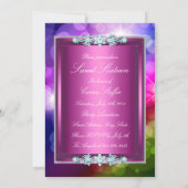 Rainbow Lights & Bow 16 . Geburtstag Einladung (Rückseite)