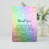Rainbow Lights Sparkle Sweet 16 Danke Karte (Stehend Vorderseite)