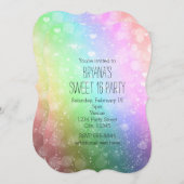 Rainbow Lights Sparkle Sweet 16 Party Einladungen (Vorne/Hinten)