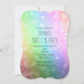 Rainbow Lights Sparkle Sweet 16 Party Einladungen (Vorderseite)