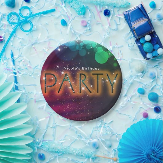 Rainbow Lights Sparkle Ticino Pappteller (Party)