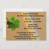 Rainbow Lila & Green Clover Drink Irish Einladung (Vorderseite)