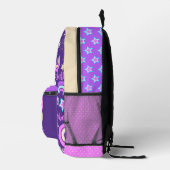 Rainbow lila rosa gelbe Stars Name Isabelle Bedruckter Rucksack (Rechts)