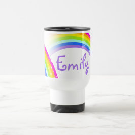 Rainbow lila Violettsterne und individuelle Name Reisebecher
