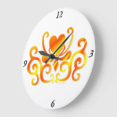 Rainbow Lily and Heart Große Wanduhr (Winkel)