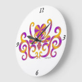 Rainbow Lily and Heart Große Wanduhr (Winkel)