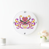 Rainbow Lily and Heart Große Wanduhr (Zuhause)