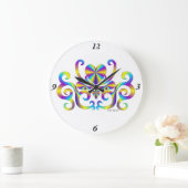 Rainbow Lily and Heart Große Wanduhr (Zuhause)