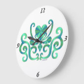 Rainbow Lily and Heart Große Wanduhr (Winkel)