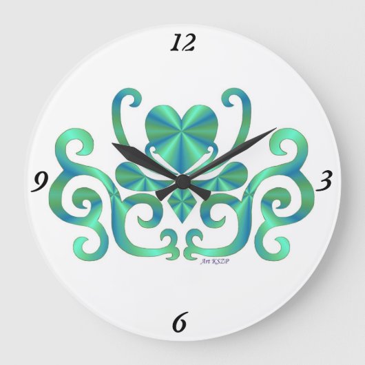 Rainbow Lily and Heart Große Wanduhr (Vorderseite)