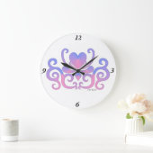 Rainbow Lily and Heart Große Wanduhr (Zuhause)