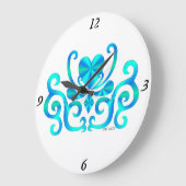 Rainbow Lily and Heart Große Wanduhr (Winkel)