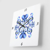 Rainbow Lily and Heart Quadratische Wanduhr (Winkel)