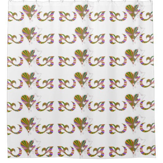 Rainbow Lily Heart and Butterfly Duschvorhang (Vorderseite)