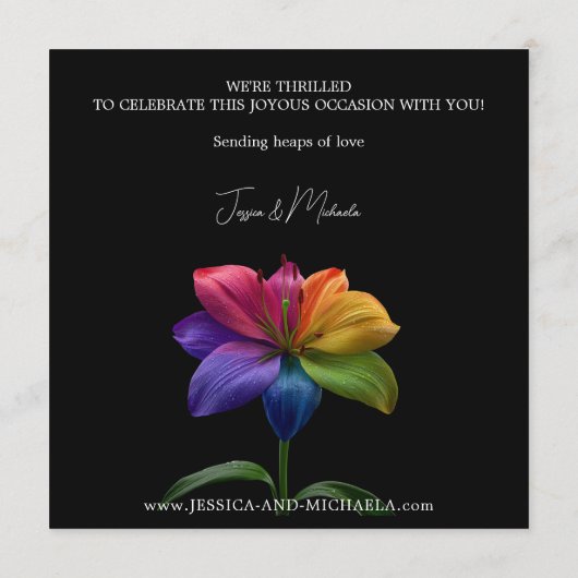 🌈 Rainbow Lily Save the Date — Square (Rückseite)