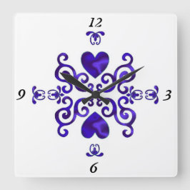 Rainbow Lily und Heart Quadratische Wanduhr