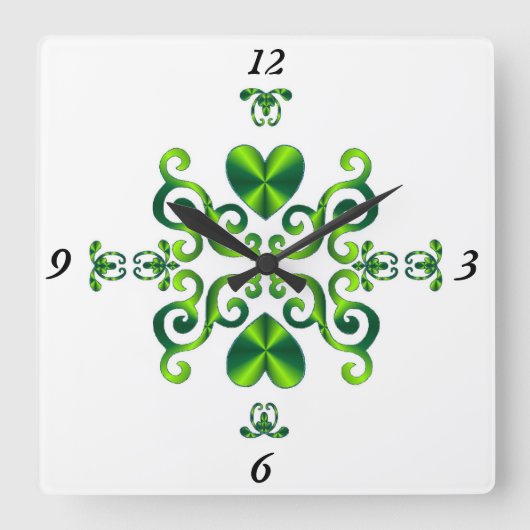 Rainbow Lily und Heart Quadratische Wanduhr (Vorderseite)