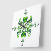 Rainbow Lily und Heart Quadratische Wanduhr (Winkel)