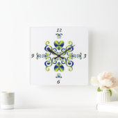 Rainbow Lily und Heart Quadratische Wanduhr (Zuhause)