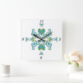 Rainbow Lily und Heart Quadratische Wanduhr (Zuhause)