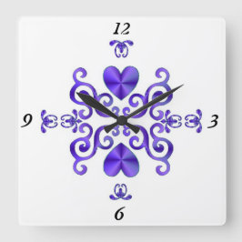 Rainbow Lily und Heart Quadratische Wanduhr