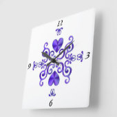 Rainbow Lily und Heart Quadratische Wanduhr (Winkel)