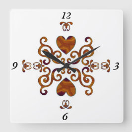 Rainbow Lily und Heart Quadratische Wanduhr