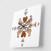 Rainbow Lily und Heart Quadratische Wanduhr (Winkel)