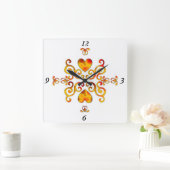 Rainbow Lily und Heart Quadratische Wanduhr (Zuhause)