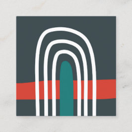 Rainbow Line Art, abstraktes boho Design Quadratische Visitenkarte