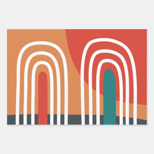 Rainbow-Line-Artwork Geschenkpapier Set (Vorderseite 3)