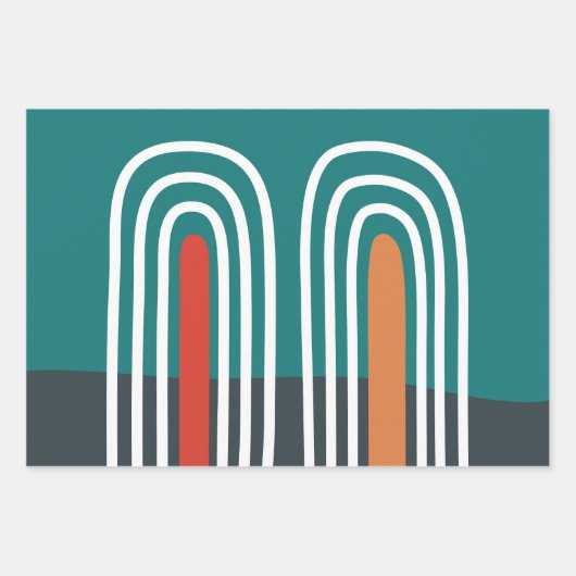 Rainbow-Line-Artwork Geschenkpapier Set (Vorderseite 2)