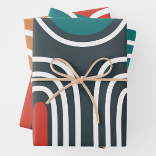 Rainbow-Line-Artwork Geschenkpapier Set