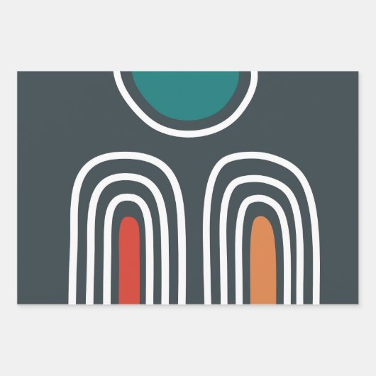 Rainbow-Line-Artwork Geschenkpapier Set (Vorderseite)