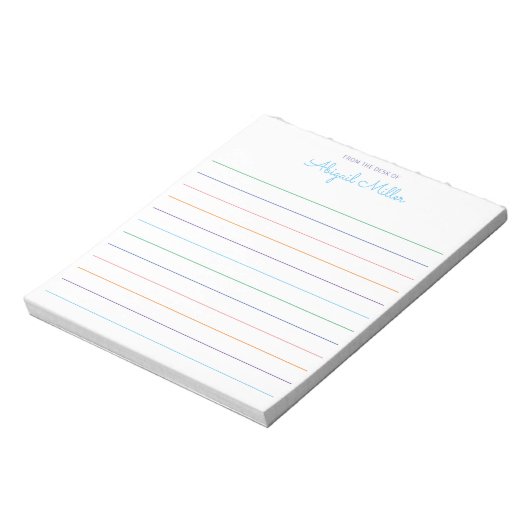 Rainbow Lined Personalisiert Notepad Notizblock (Rotiert)