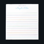 Rainbow Lined Personalisiert Notepad Notizblock<br><div class="desc">Fügen Sie den Text mithilfe des Vorlagenformulars hinzu.</div>