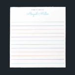Rainbow Lined Personalisiert Notepad Notizblock<br><div class="desc">Fügen Sie den Text mithilfe des Vorlagenformulars hinzu.</div>