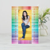 Rainbow Lines with Foto - Grad Ankündigung (Stehend Vorderseite)