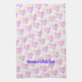 Rainbow Linked Heart Art Custom Kittuch Geschirrtuch (Vertikal)