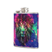 Rainbow Lion Hipster Galaxy Flachmann (Links)