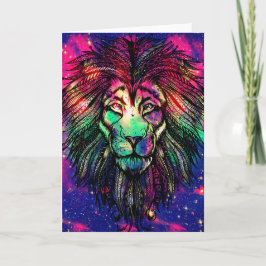 Rainbow Lion Hipster Galaxy Karte