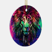 Rainbow Lion Hipster Galaxy Keramik Ornament (Rechts)