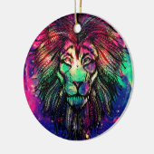 Rainbow Lion Hipster Galaxy Keramik Ornament (Links)