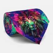 Rainbow Lion Hipster Galaxy Krawatte (Gerollt)