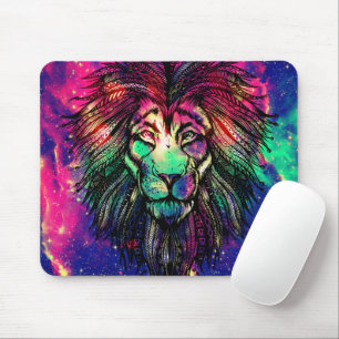 Rainbow Lion Hipster Galaxy Mousepad